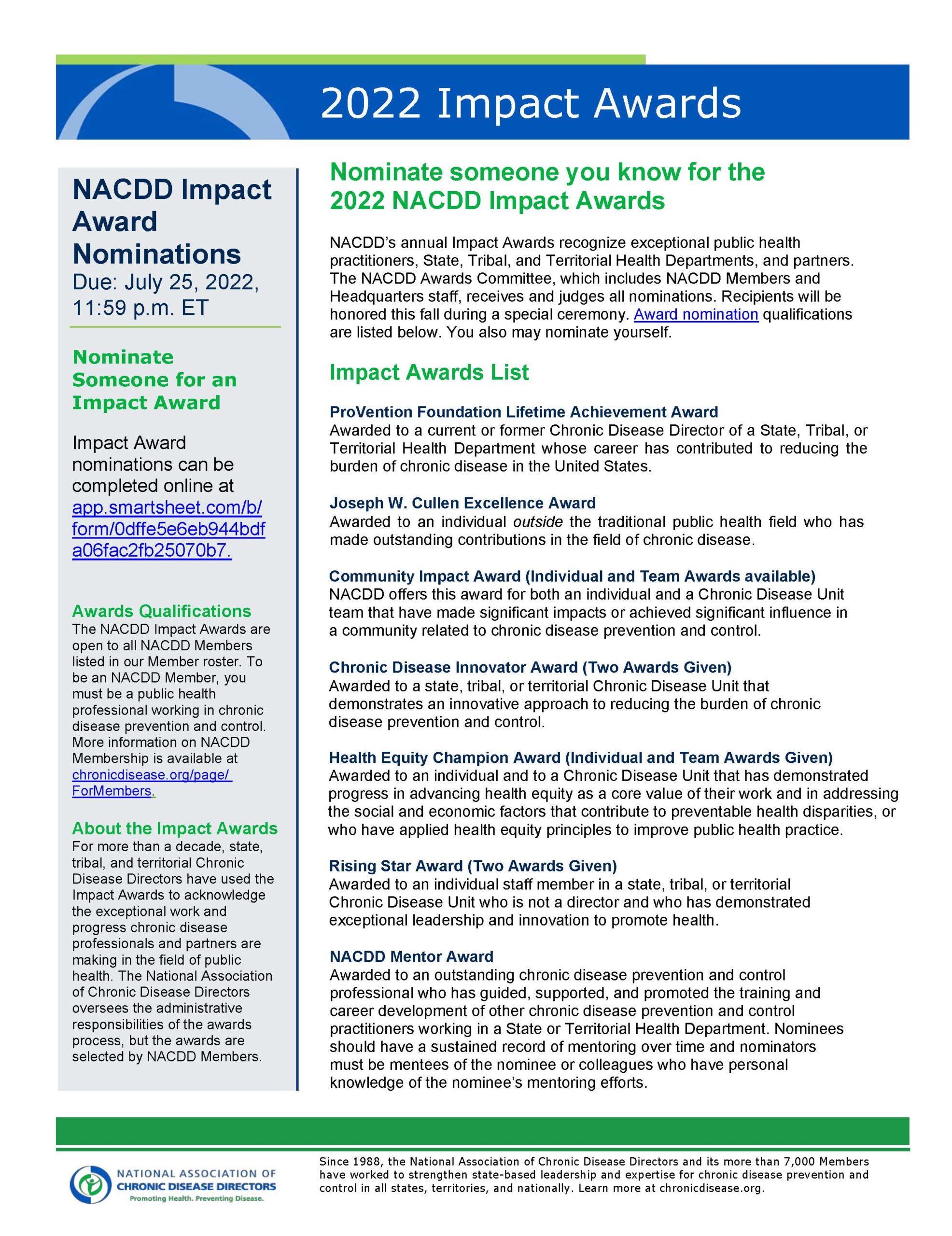 Impact Awards 2022 Fact Sheet
