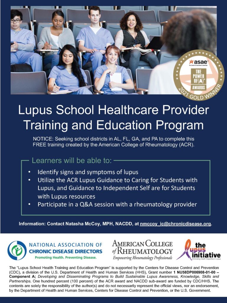 The Lupus School Health Outreach Project - National Association of Chronic  Disease Directors