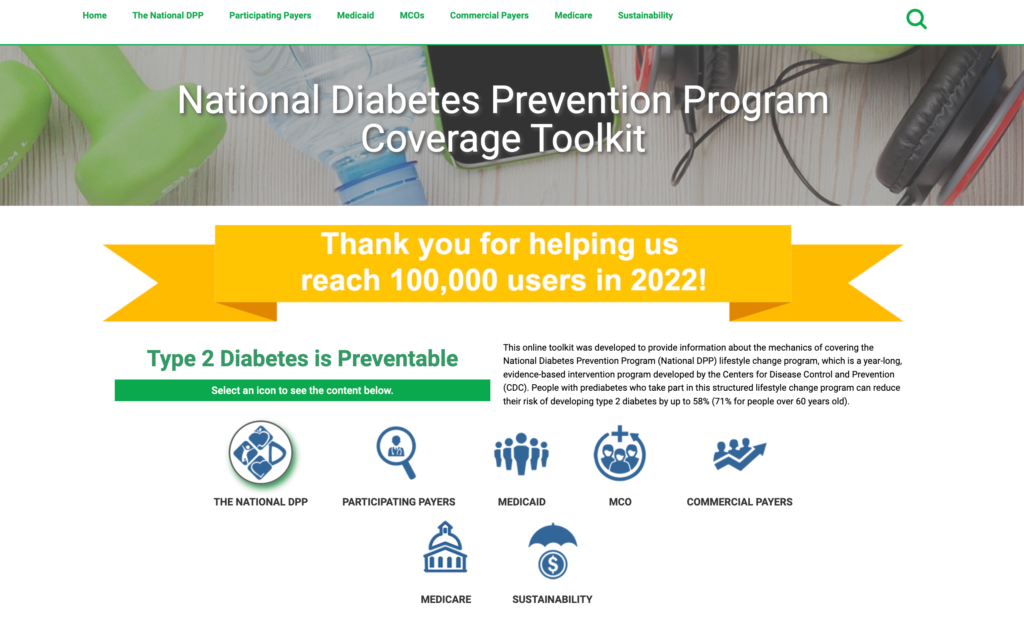 Screenshot of the Diabetes Coverage Toolkit 2022