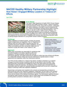 How Hawai`i Engaged Military Leaders in Tobacco-21 Efforts