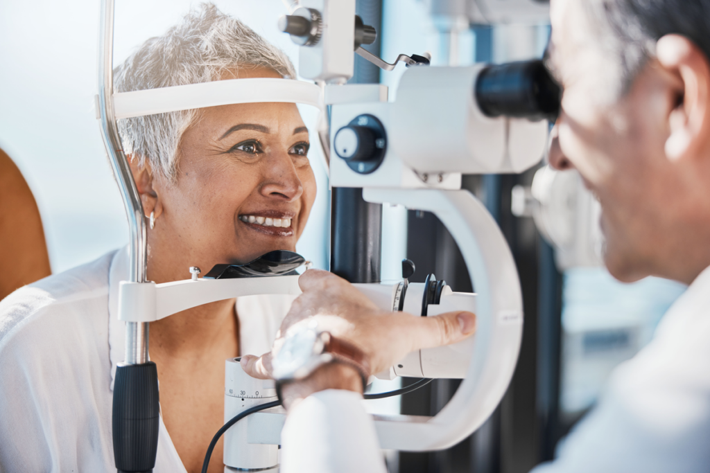 Woman receiving eye care